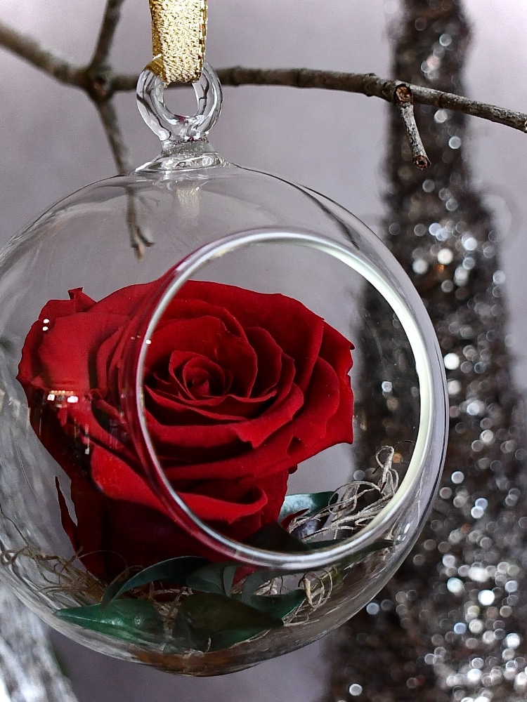 Freeze Dried Rose Ornament